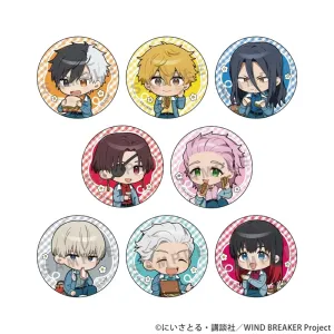 (1BOX=8)(Goods - Badge) WIND BREAKER Trading Button Badge (Picnic/Chibi)