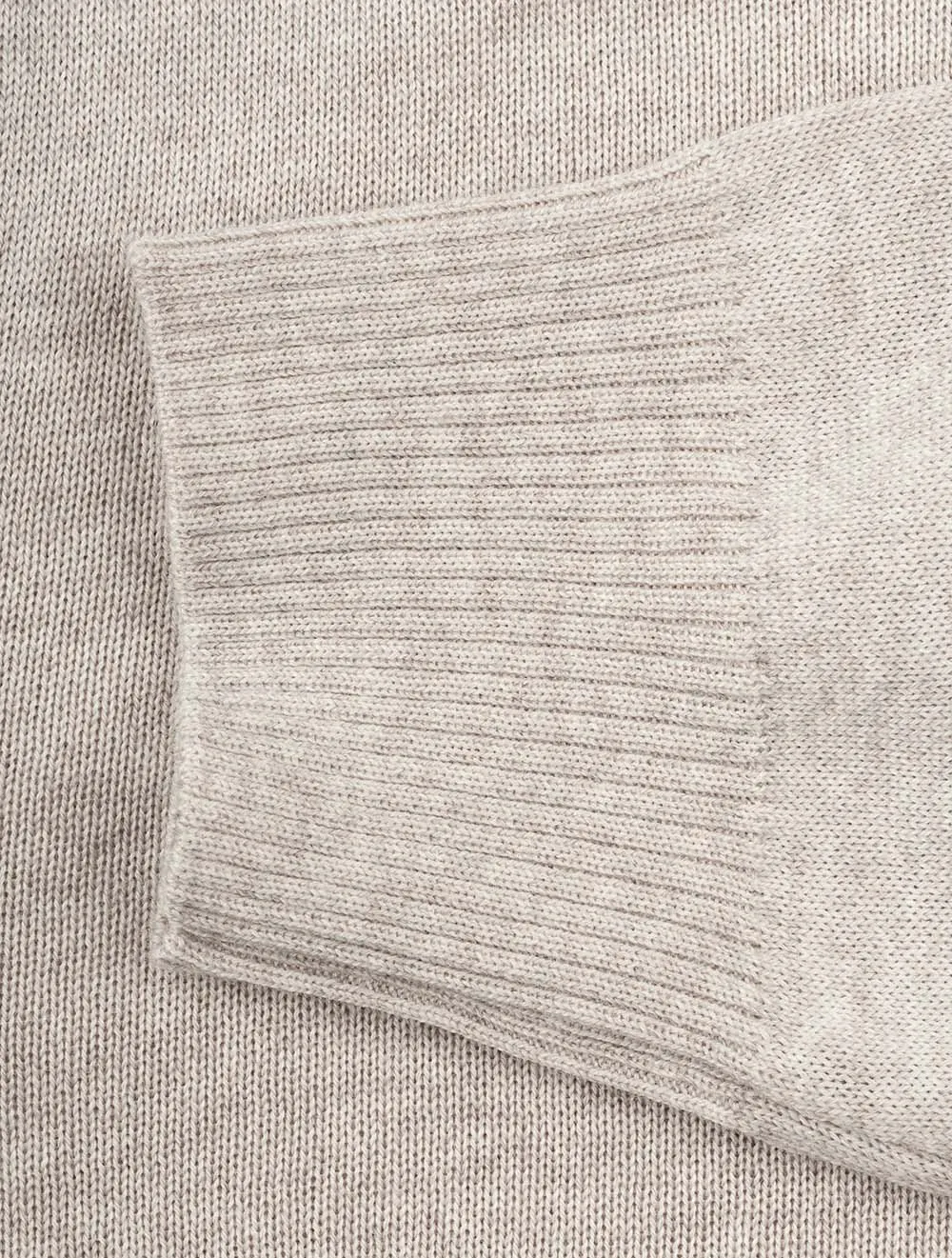 Beige Half Zip Merino Wool Jumper